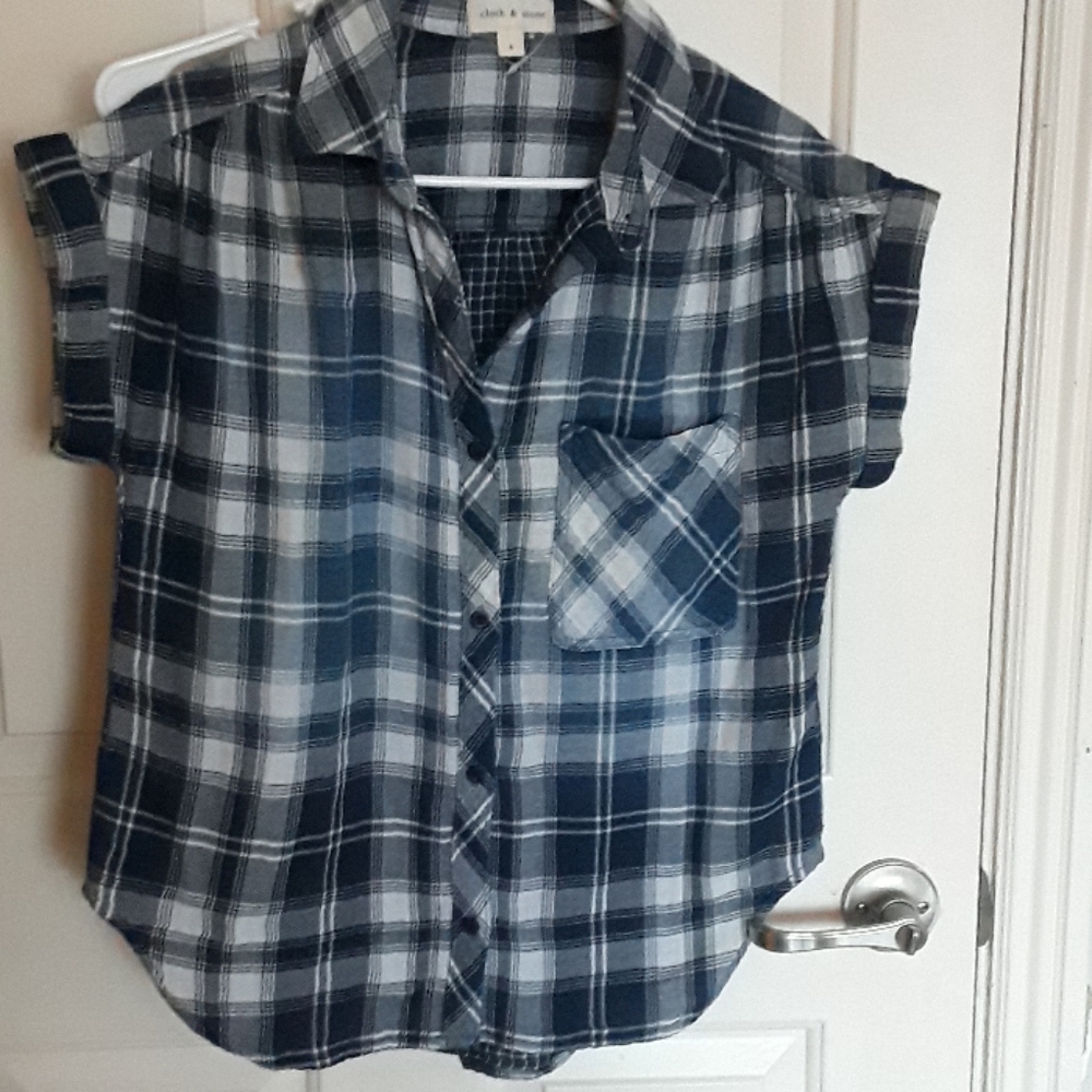 Cloth&stone  Short sleeve plaid shirt